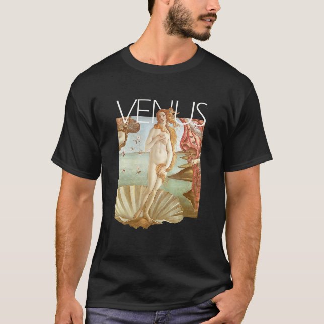 Venus Painting Kärlek Goddess Italienska Vintagen  T Shirt (Framsida)