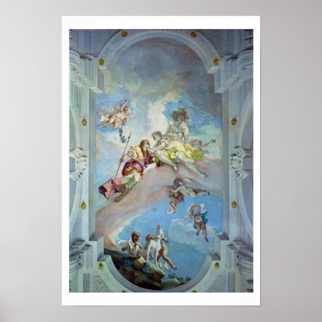 Venus parting från Adonis, 1707-08 (fresco) Poster (Framsidan)
