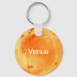 Venus Planet i Bright Orange och Gult Nyckelring