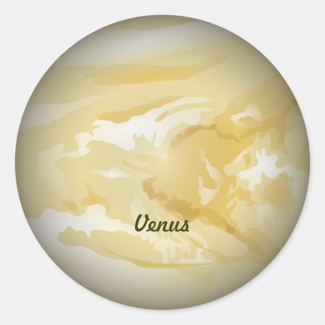 Venus - planetens Venusdekal Runt Klistermärke (Framsida)
