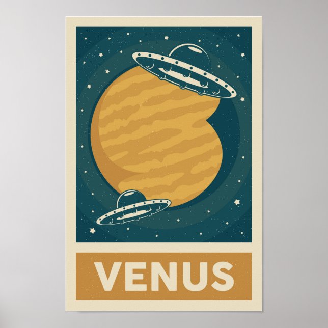 Venus Retro Galaxy UFO Poster (Framsidan)