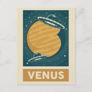 Venus Retro Galaxy UFO Vykort
