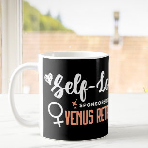 Venus Retrograde Typography Monogram Black Kaffemugg