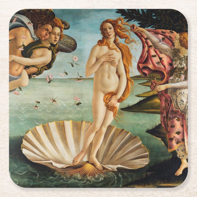 Venus, Sandro Botticelli, 1485 Underlägg Papper Kvadrat (Framsidan)