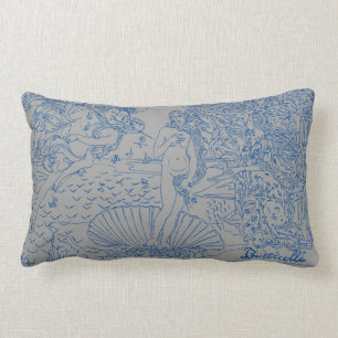 Venus Sandro Botticelli Blue Grått Lumbarkudde