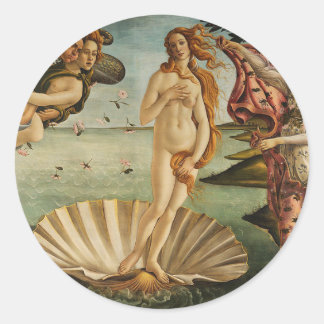 Venus-Sandro Botticelli Runt Klistermärke