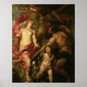 Venus som frågar Vulcan för pansaret av Aeneas Poster