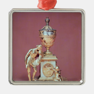 Venus ta tid påfodral, marmor och ormolu julgransprydnad metall