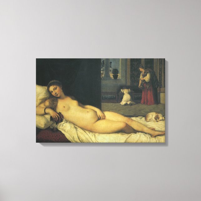 Venus Urbino från Titian, Renaissance Art Canvastryck (Framsida)