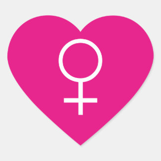 Venussymbol för kvinnlig Gender Hjärtformsetikett Hjärtformat Klistermärke