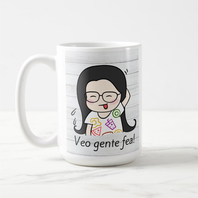 veo gente fea kaffemugg (Vänster)