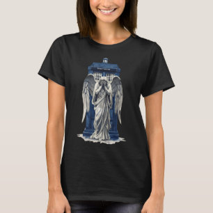 Vepande ängel med blå polisbox 1 t shirt