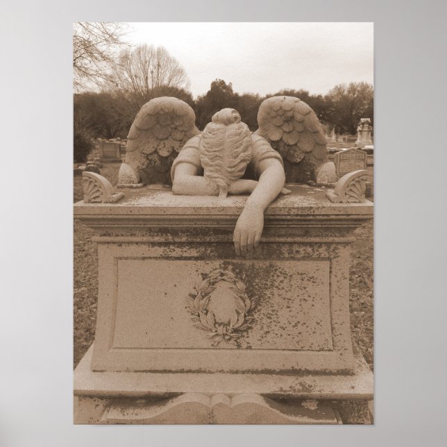 Vepande ängel Poster sepia (Framsidan)