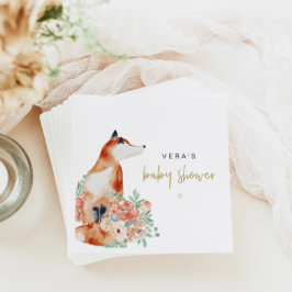 VERA Eucalyptus Greenery & Terracotta Blommigt Fox Pappersservett