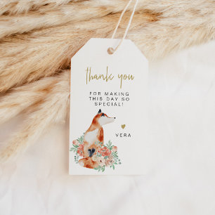 VERA Eucalyptus Greenery & Terracotta Blommigt Fox Presentetikett