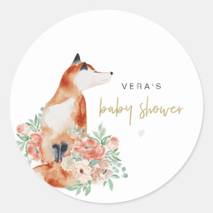 VERA Eucalyptus Greenery & Terracotta Blommigt Fox Runt Klistermärke