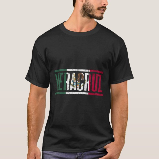Veracruz med Mexikos flagga T Shirt (Framsida)