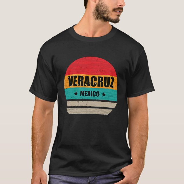 Veracruz Mexico  Proud Mexican  Veracruz Retro Vin T Shirt (Framsida)