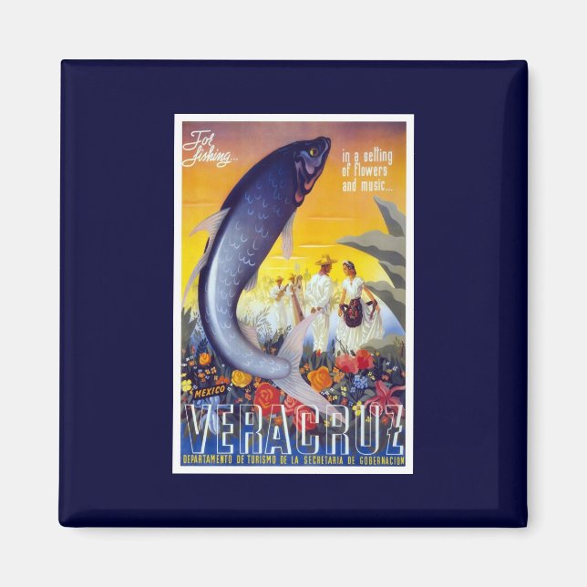 Veracruz, Mexikanska Vintagen Magnet (Framsidan)