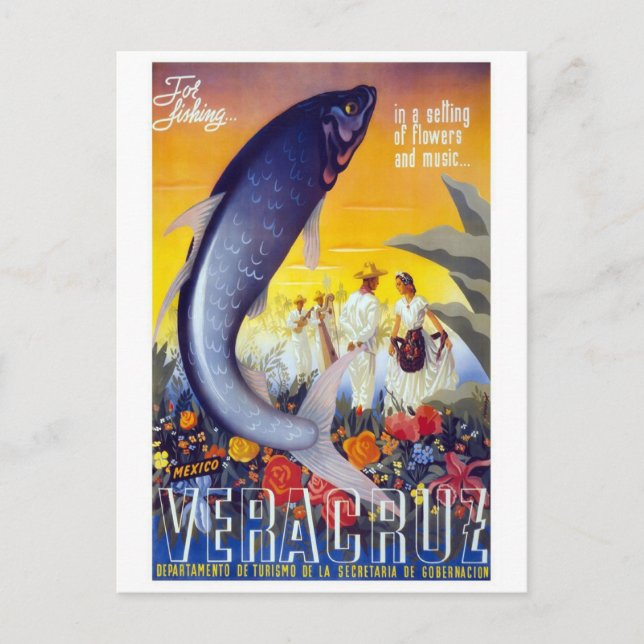 Veracruz, Mexikanska Vintagen Vykort (Framsida)