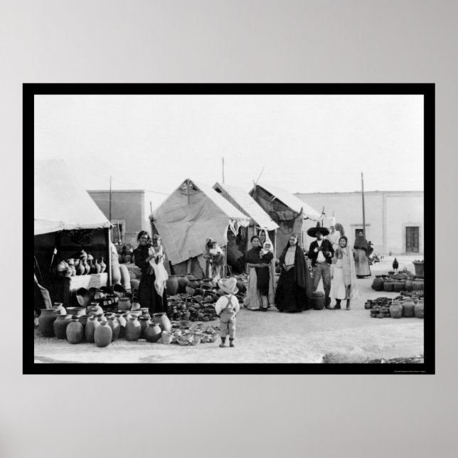 Veracruz, Mexiko Pottery Market 1903 Poster (Framsidan)