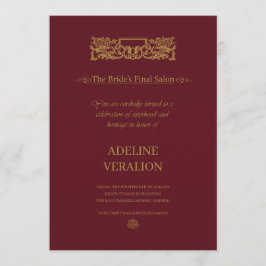 VerAlion | Burgunder & Guld Elegant Möhippa  Inbjudningar