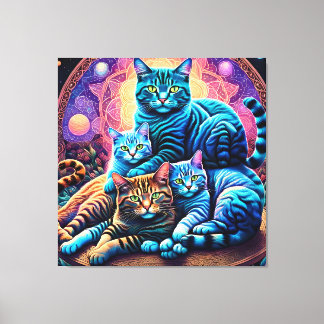 Veranda Cat Family Canvastryck
