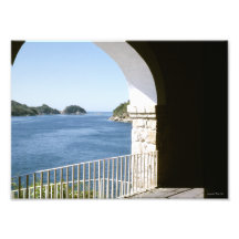 Veranda View Mexico Acapulco Bay Blue Ocean 1950's