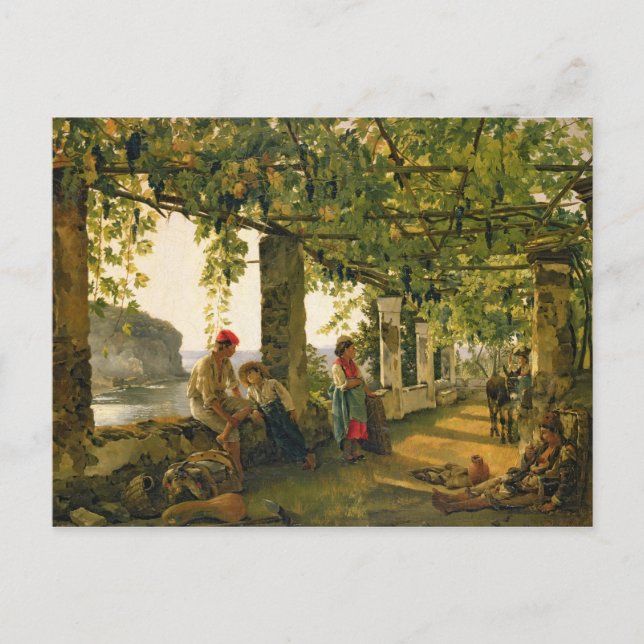 Verandah med tvinnade vinstockar, 1828 vykort (Framsida)
