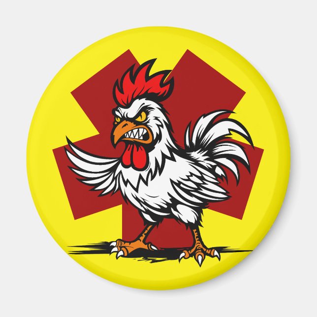 Verärgerter Hahn Magnet (Framsidan)