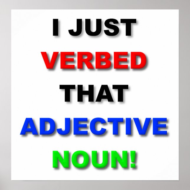 Verb the Noun Funny Poster (Framsidan)