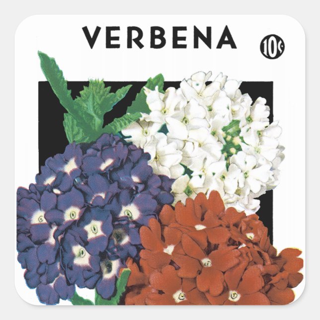 Verbena-förpackningens etikett (Framsida)