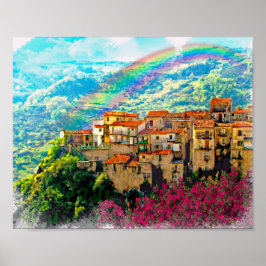 Verbicaro, en by i Kalabrien Poster