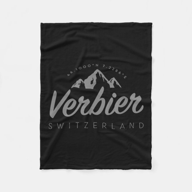 Verbier Mountain Vacation Skiing Schweiz Fleecefilt (Framsidan)