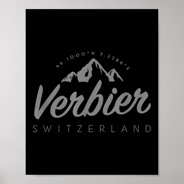 Verbier Mountain Vacation Skiing Schweiz Poster (Framsidan)