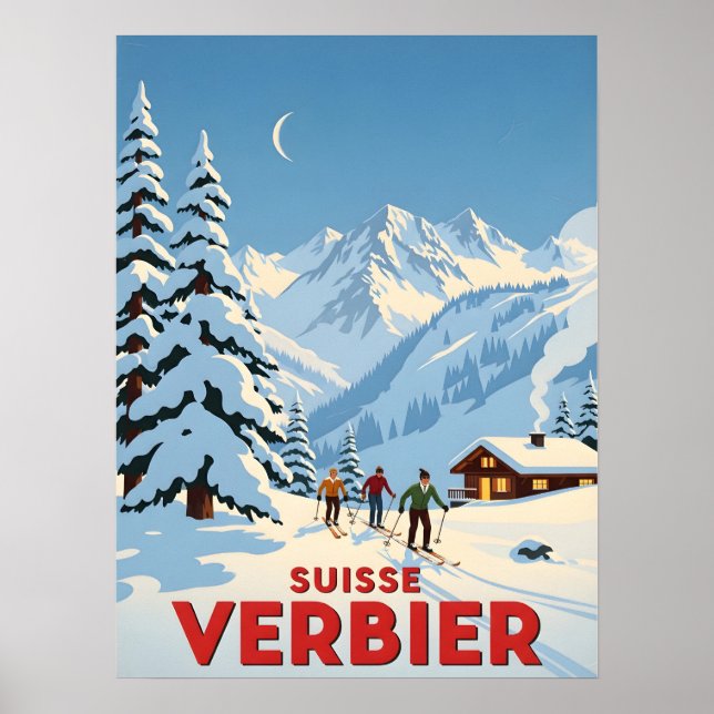 Verbier, Schweiz - Alpine Ski Resort Poster (Framsidan)