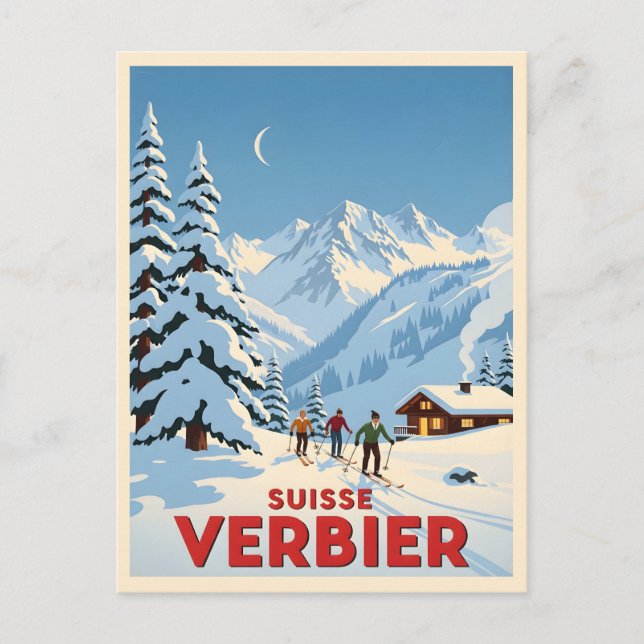 Verbier, Schweiz - Alpine Ski Resort Vykort (Framsida)