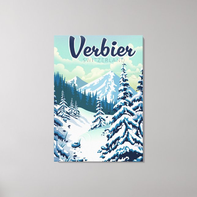 Verbier Schweiz Resa affisch Canvastryck (Framsida)