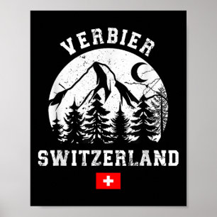 Verbier Schweiz Ski Resort Alpernas Alpine Skiing Poster