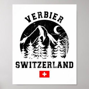 Verbier Schweiz Skidestination Alperna Alpin skids Poster