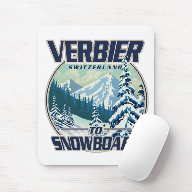 Verbier Schweiz Snowboard Resa logotyp Musmatta (Med mus)