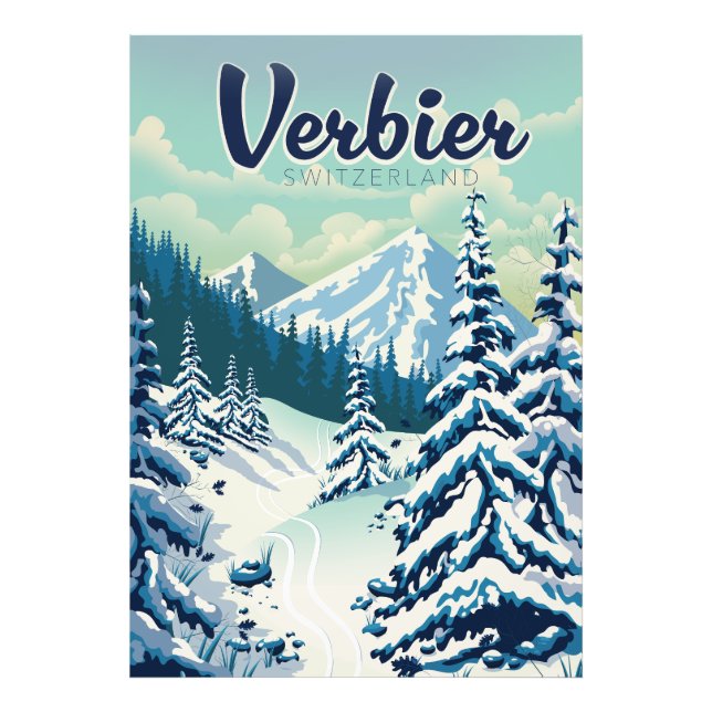 Verbier Schweiz Travel-affisch Fototryck (Framsidan)