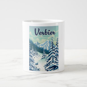 Verbier Schweiz Travel-affisch Jumbo Mugg