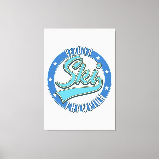 Verbier Ski Champion Canvastryck (Framsida)