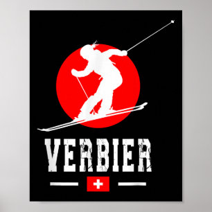 Verbier Ski Resort Alpernas Swiss Mountains Schwei Poster