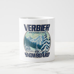Verbier Swiss Snowboard Travel logotyp Jumbo Mugg