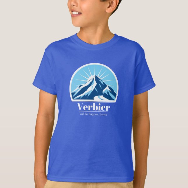 Verbier Val de Bagnes byter ut barnkläder i Schwei T Shirt (Framsida)