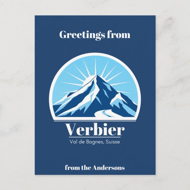 Verbier Val de Bagnes-ställarens vykort (Framsida)