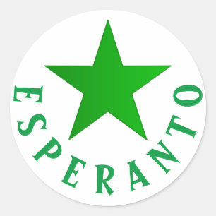 Verda Stelo (Esperanto Star) Runt Klistermärke