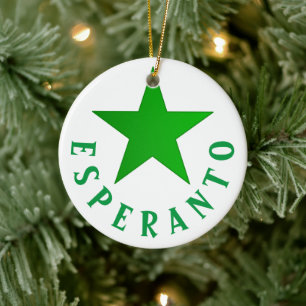 Verda Stelo Julgransprydnad Keramik